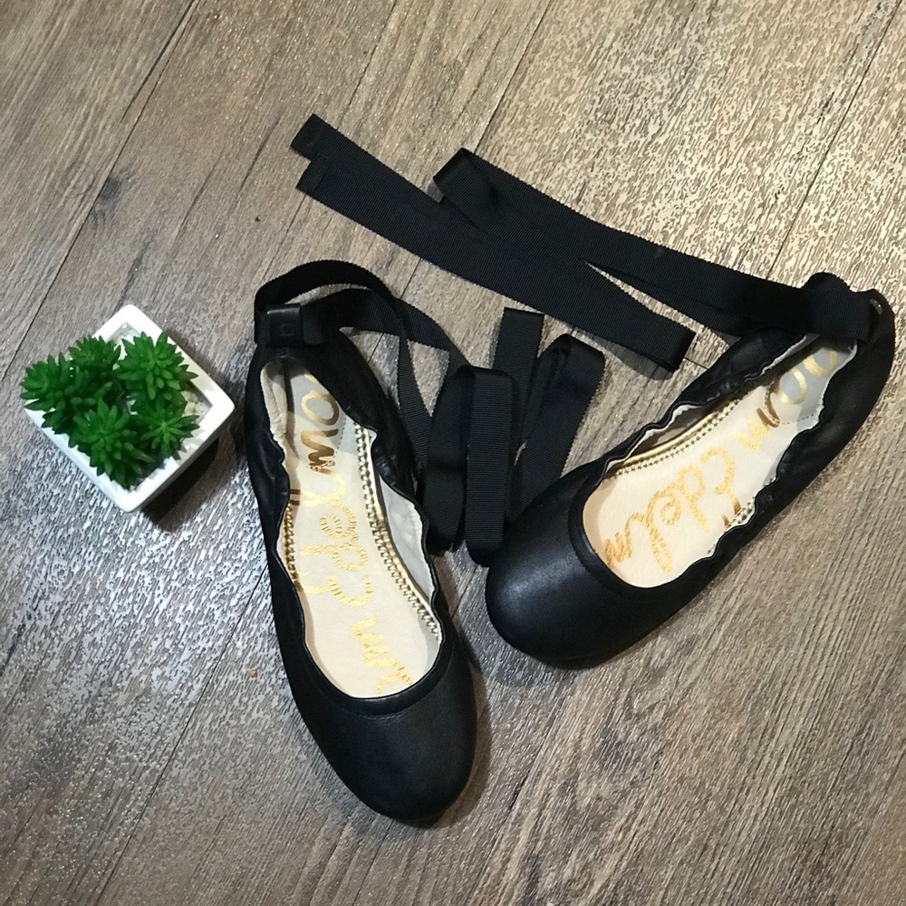 SAM EDELMAN | Fallon Ballerina Black Flats | 6